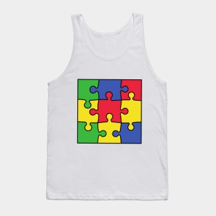 Vibrant jigsaw pattern Tank Top